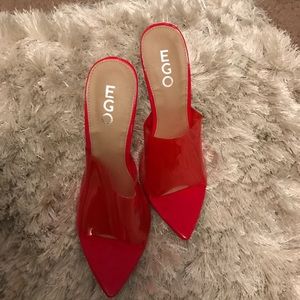 Red ego official heels